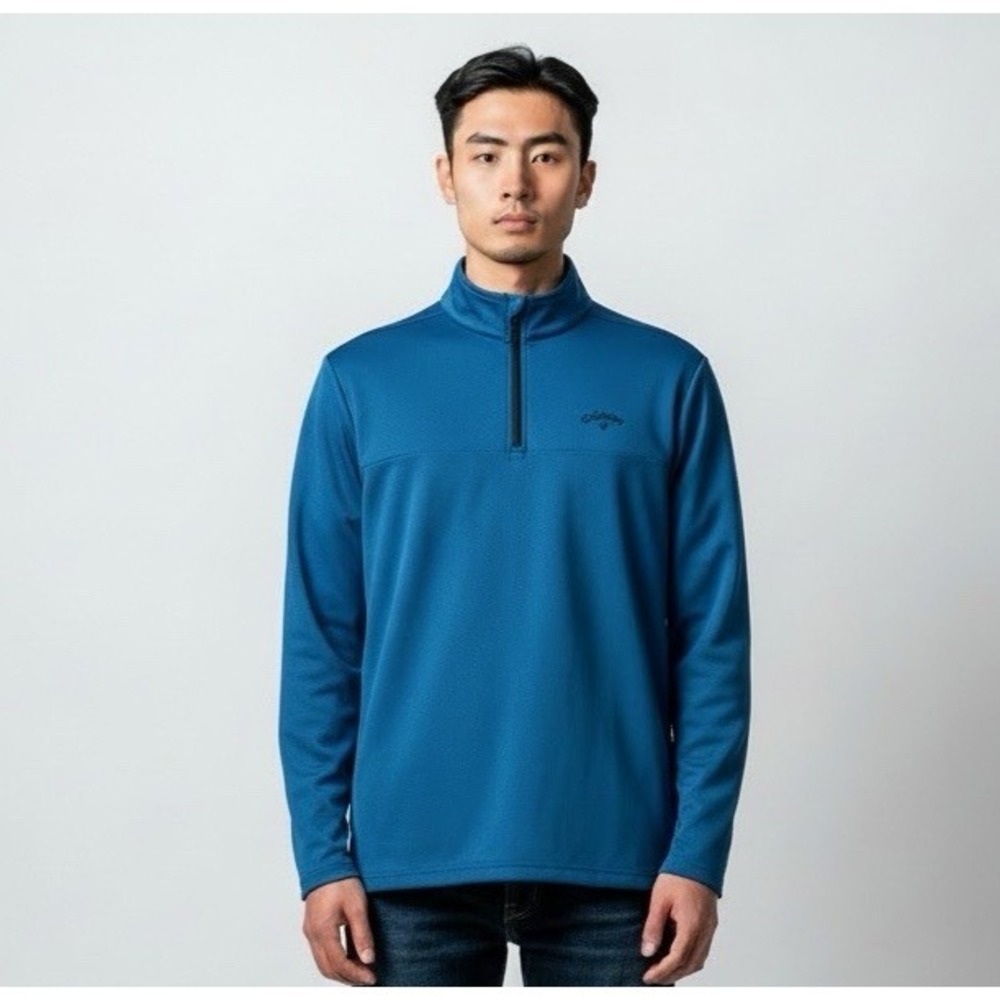 Callaway Golf Men's M 1/4 Zip Pullover Textured Jacket Blue NWT